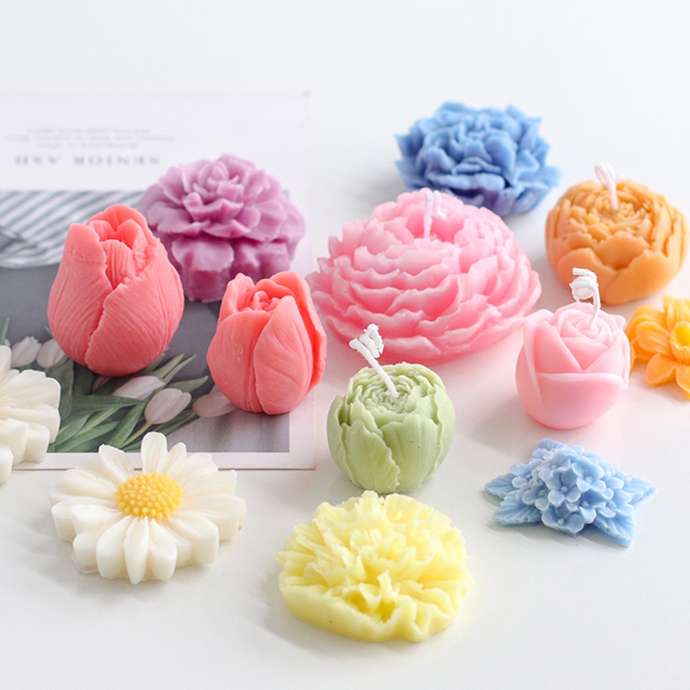 Khuôn Làm Bánh / Sô Cô La / Nến Hình Hoa Hồng 3D Khay làm đá silicon