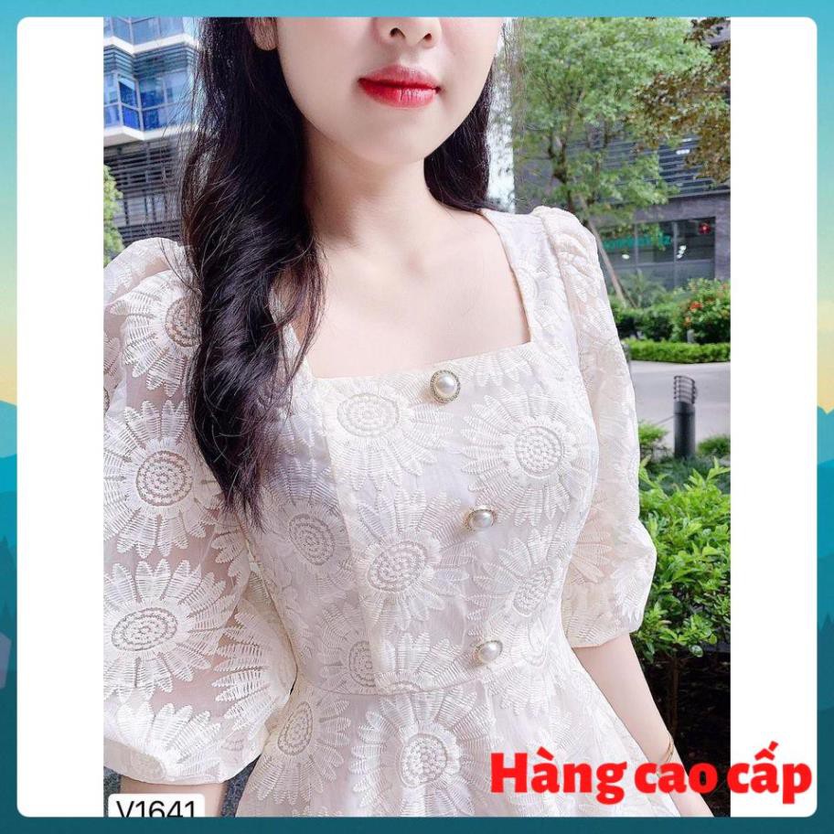 (Hàng cao cấp) Đầm ren trắng cổ vuông hoa cúc siêu xinh - Mimosa dress | BigBuy360 - bigbuy360.vn
