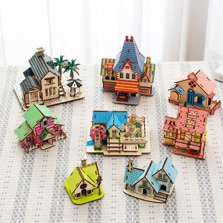  Đồ chơi lắp ráp gỗ 3D - Mô hình Nhà gỗ - Trang trí tiểu cảnh 