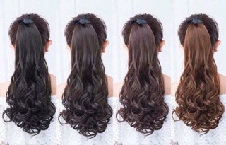 Tóc giả cột cao 🥰 freeship 50k🥰 tóc cột xoăn cấp xoăn 50cm- hình thật