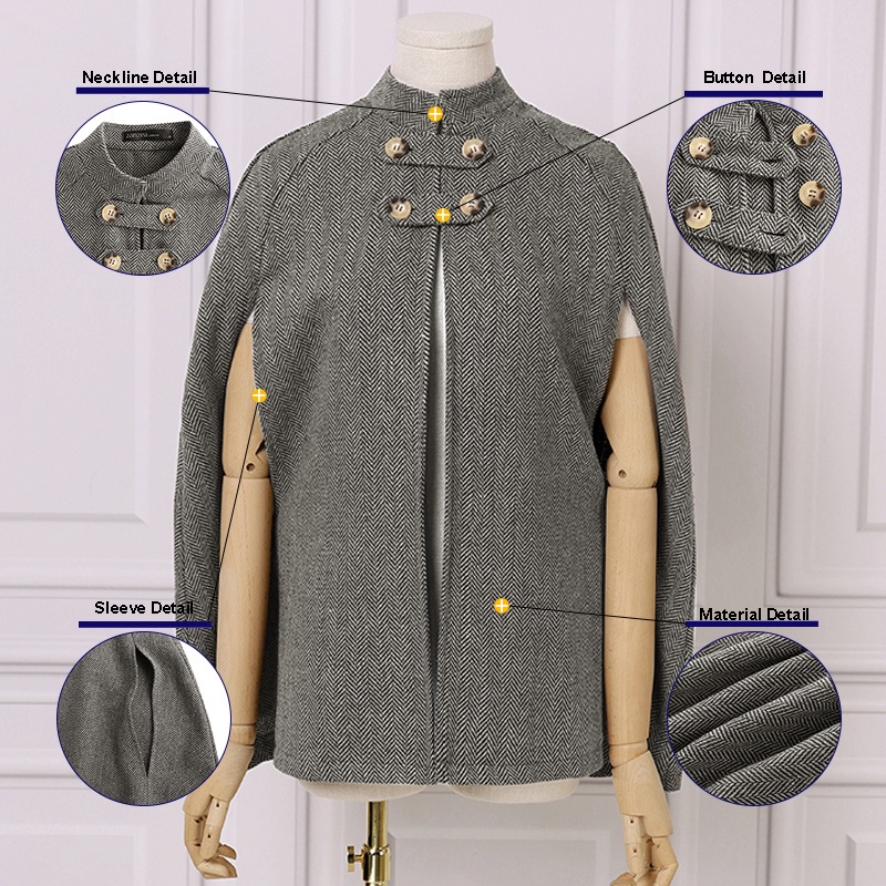 Áo choàng poncho ZANZEA cổ đứng không tay in họa tiết kẻ sọc thanh lịch cổ điển cho nữ | BigBuy360 - bigbuy360.vn