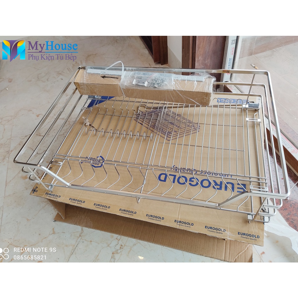 Giá úp bát đĩa xoong nồi EUROGOLD, Kệ Chén Đĩa Ngăn Kéo, Phụ kiện tủ bếp thông minh