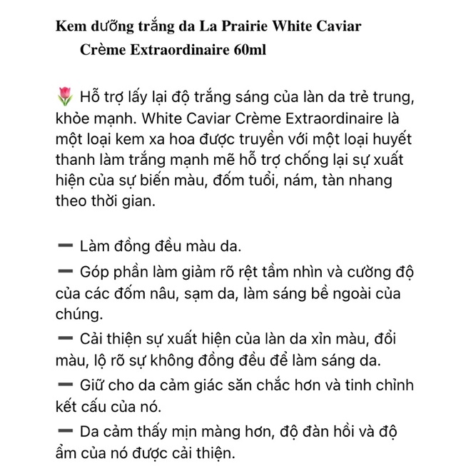 Kem dưỡng La Prairie White Caviar Creme Extraordinaire 5ml