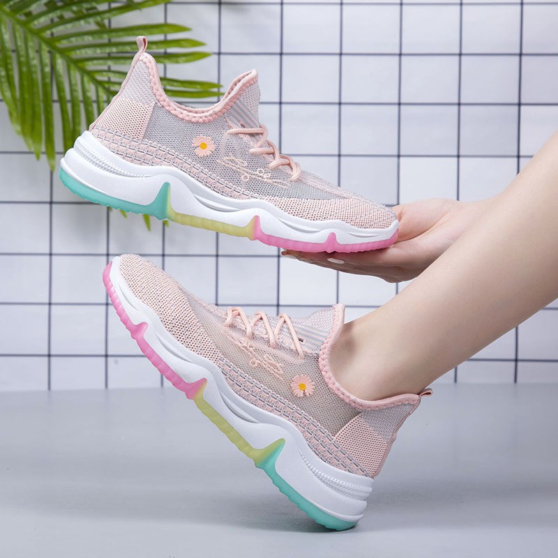 Giày Thể Thao Buộc Dây Đế Bằng Thiết Kế Mới 2021 Thời Trang Mùa Xuân Cho Nữ | BigBuy360 - bigbuy360.vn