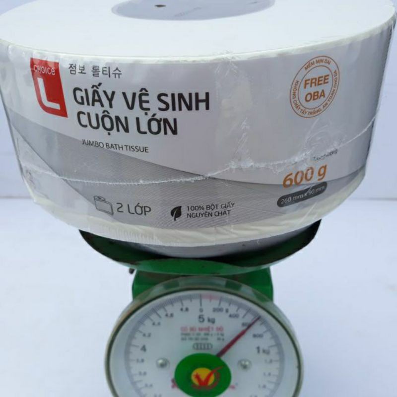 Giấy vệ sinh (2 lớp) cuộn lớn 600g Choice L Hàn Quốc.