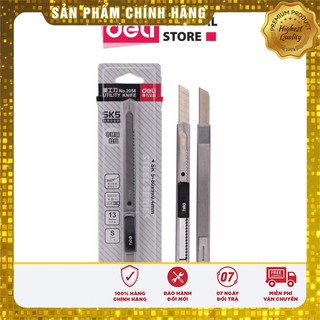 Dao rọc giấy Deli chất liệu kim loại với lưỡi thép SK5, 1 cái - 2058