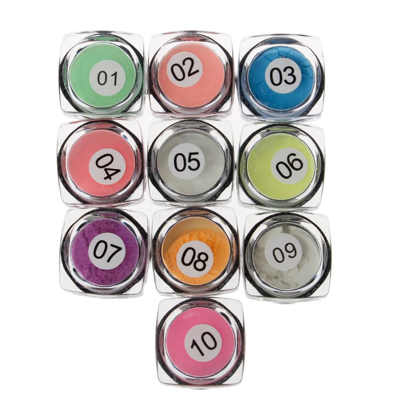 Bột Dạ Quang 10 Màu Dùng Làm Trang Sức DIY