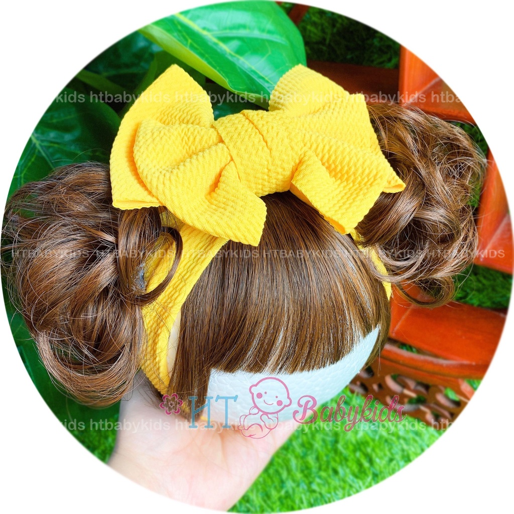 Turban Tóc Giả Xoăn 2 Bên Cho Bé Gái