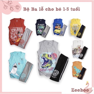 Bộ ba lỗ chất cotton 100% mát lịm cho bé trai từ 1-5 tuổi, thương hiệu gap made in viet nam