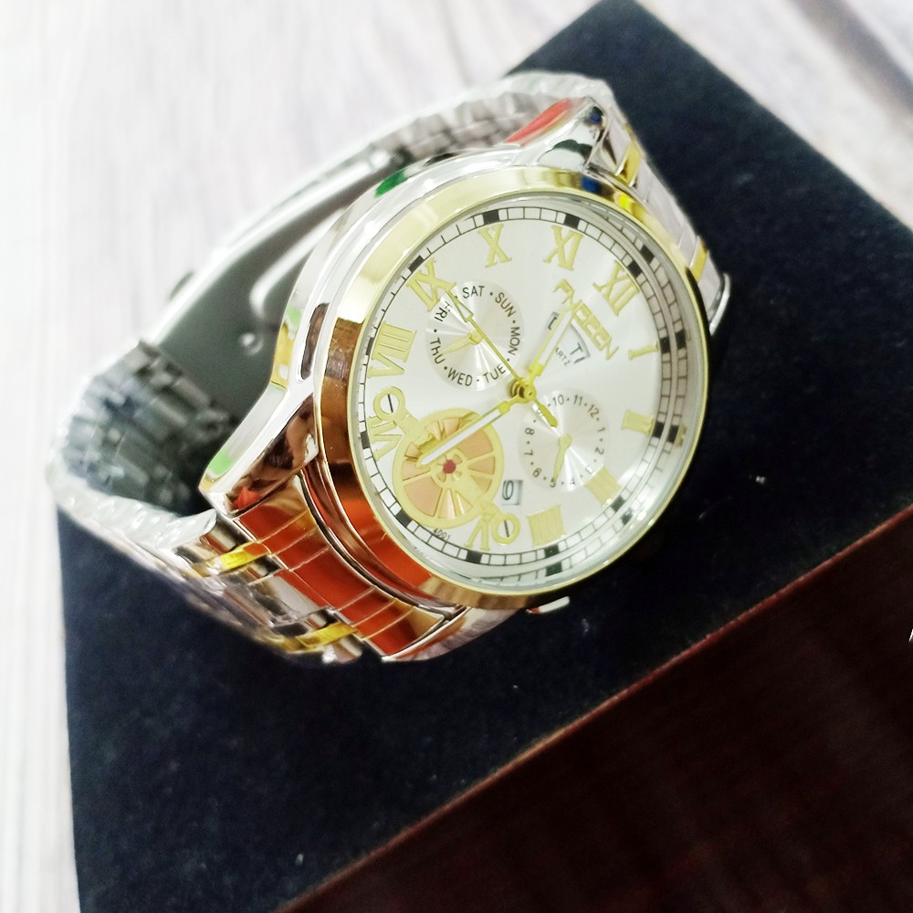 Đồng Hồ Nam FNGEEN FN4001 chính hãng, Đồng hồ Doanh Nhân Chạy 2 Lịch Cao Cấp