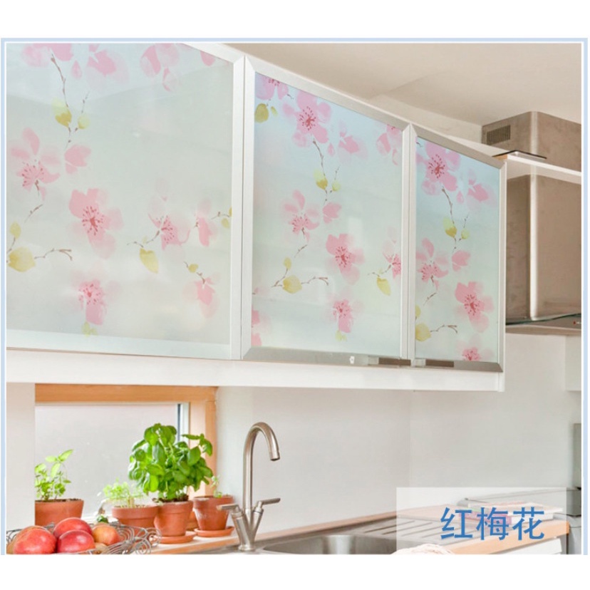 Decal dán cửa kính chống nhìn trộm,giảm ánh sáng khổ 60cm mẫu hoa lá siêu đẹp Dk364