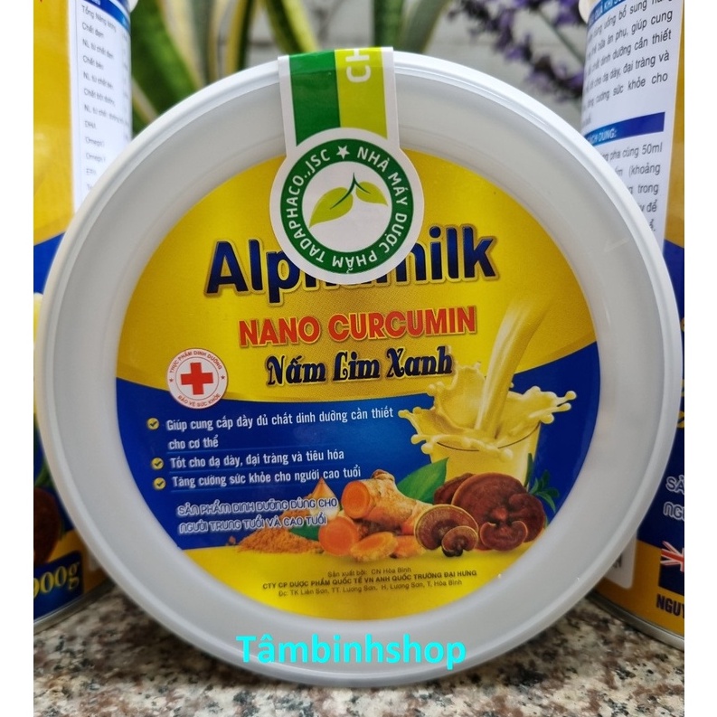 Sữa nghệ ALPHAMILK NANO CURCUMIN NẤM LIM XANH