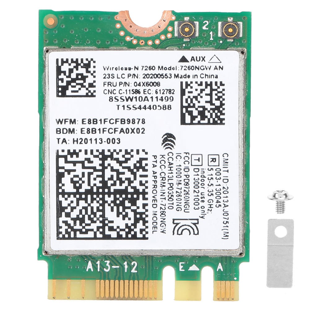 Card Mạng 7260ngw An 2.4g / 5g 300mbps Wifi + Bluetooth 4.0 Ngff M.2 Dành Cho Lenovo Thinkpad X240 X230S T440S T431