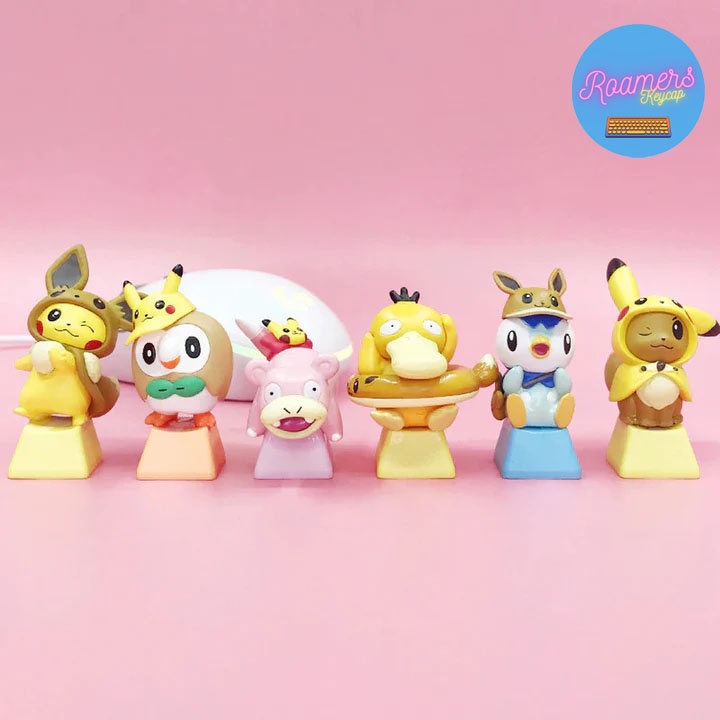Keycap Hoạt Hình Nhân vật Pikachu dễ thương Pokemon Phím Lẻ R4 BackSpace Shift