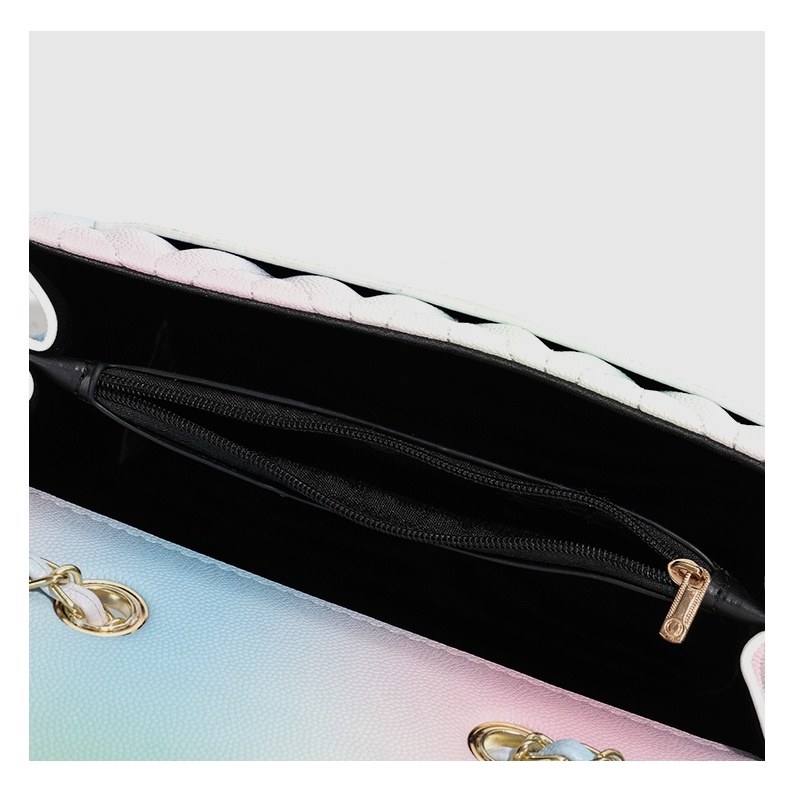 🌸Hàng Order🌸 Túi Xách Nữ CEEKAY Da Đồ Họa Phối Màu Mới Lạ Quai Da Phối Xích Quả Lắc Sang Chảnh Nữ Tính 🌸Hàng Quảng Châu