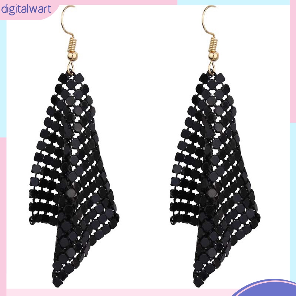 Đôi khuyên tai dáng dài đính sequin lấp lánh thời trang dành cho nữ