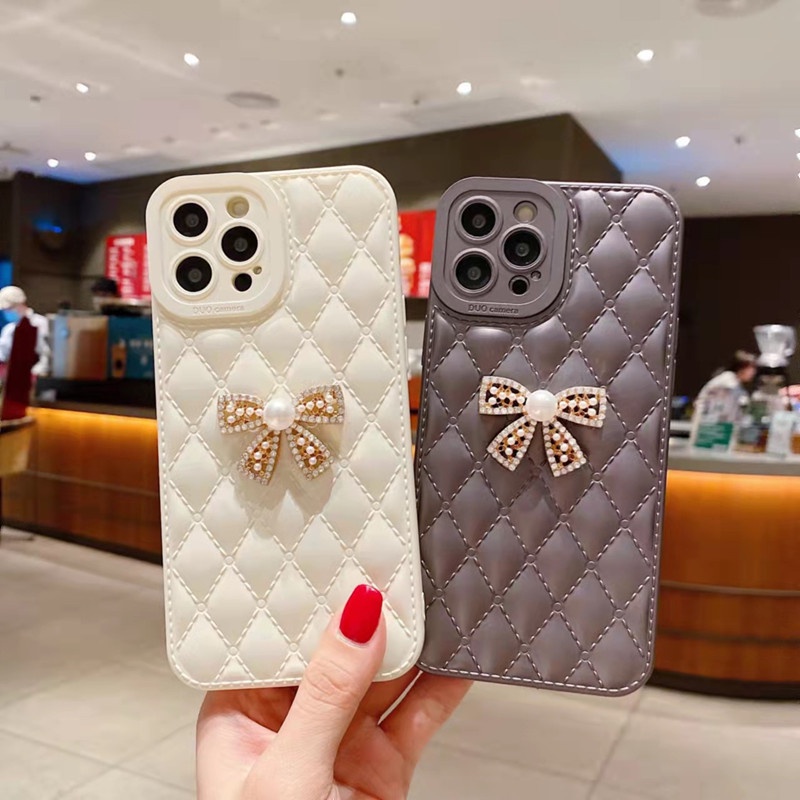 Ốp lưng điện thoại iphone hình quả trám gắn nơ 7plus x xsmax 11 11promax 12 12pro 12promax 13 13pro 13promax DT17