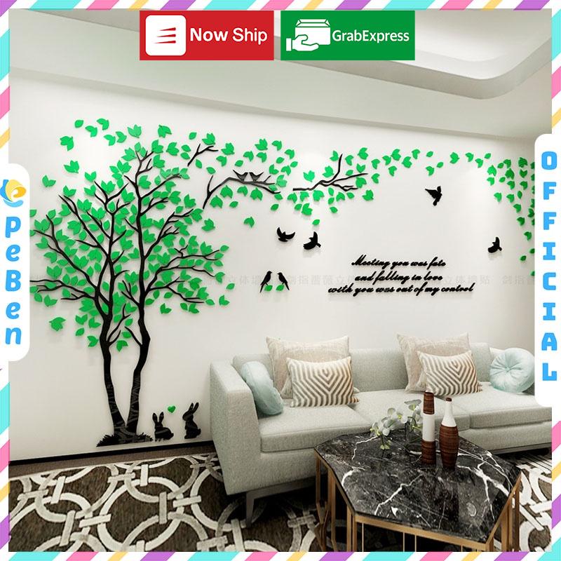 Tranh dán tường mica 3d decor khổ lớn khung cảnh thiên nhiên trang trí phòng khách, phòng ngủ Nhiều Size - EPeBen
