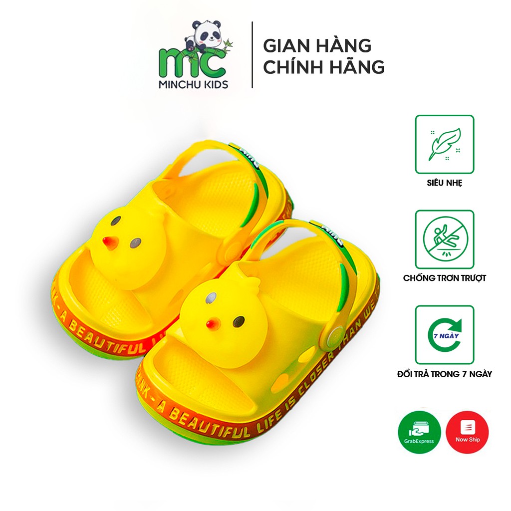 Dép sục cho bé Cross Minchu Kids Siêu Nhẹ, Chống Trượt Sticker Con Vịt DL02