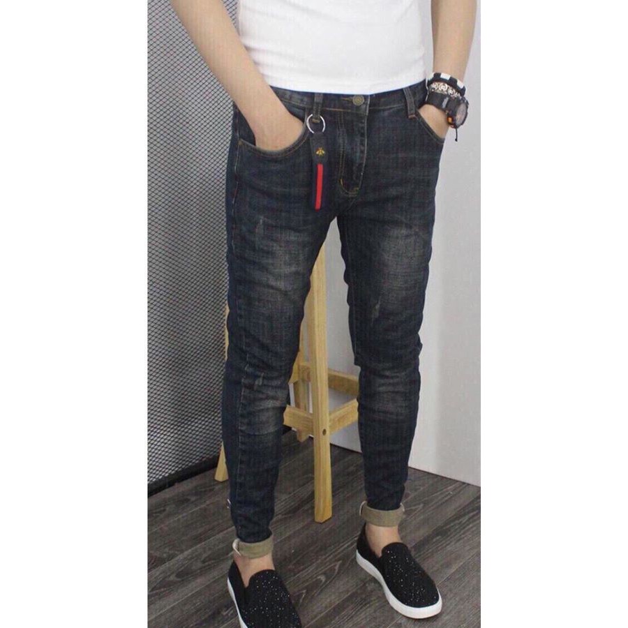 Quần Bò Nam Hàn Quốc Màu Đen Xước Dáng Ôm Chất Đẹp | BigBuy360 - bigbuy360.vn