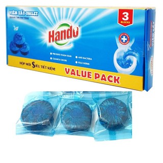 Hộp 3 viên tẩy và làm thơm toilet Value Pack Hando 165g