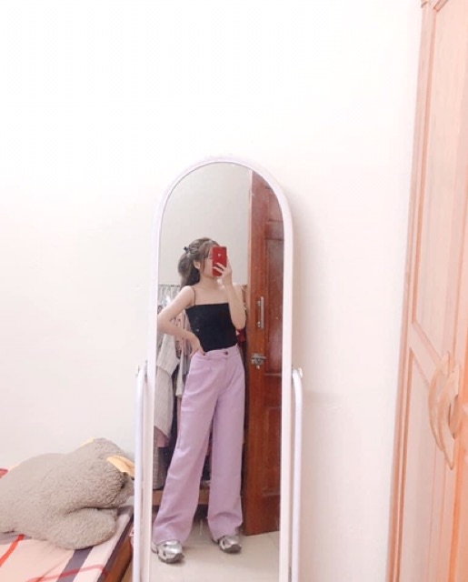 Quần dáng suông tím