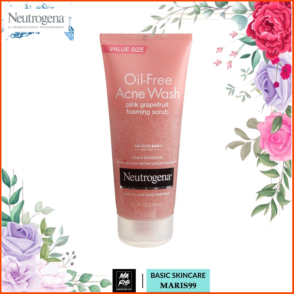 Sữa Rửa Mặt Neutrogena Oil Free Acne Wash Pink Grapefruit Foaming Scrub