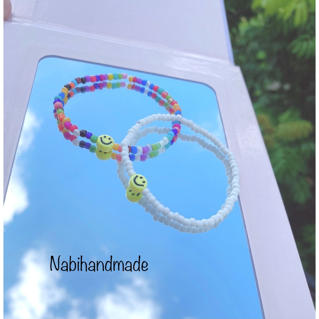 Vòng tay hạt cườm mặt cười nhiều màu VT13