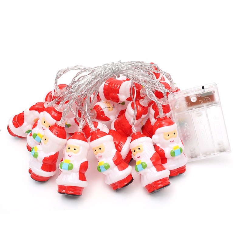 Dây Đèn LED 10 / 20 Bóng Hình Ông Già Noel Trang Trí Giáng Sinh