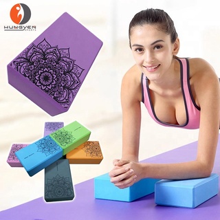 Gạch tập yoga xốp eva nặng 200g in hoa mandala - yoga blocks fitfound