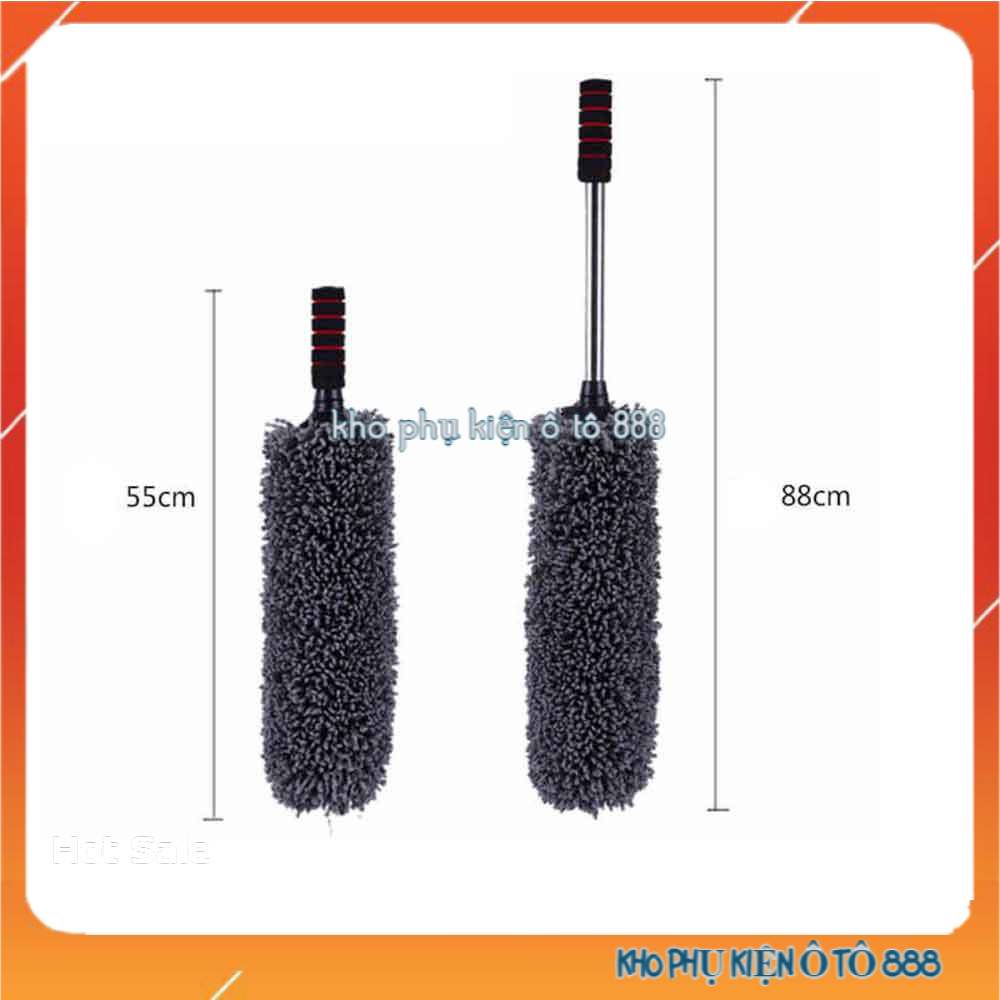 Chổi lau xe vệ sinh ô tô màu đen sợi mịn điều chỉnh chiều dài sợi mịn 360 độ