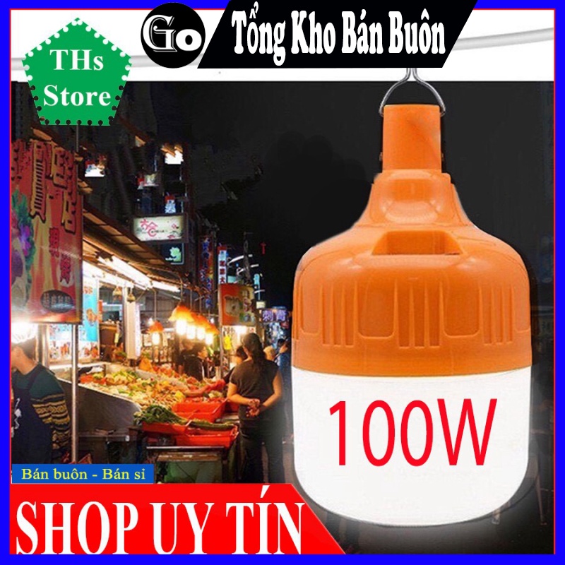 Bóng đèn tích điện 6-8h - loại 100w sạc tích điện có móc treo
