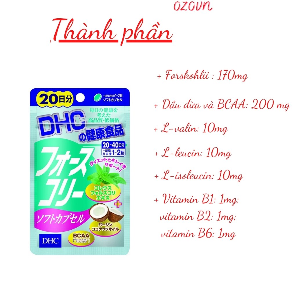 Viên uống Giảm cân, giảm mỡ Dầu dừa DHC FORSKOHLII 30viên