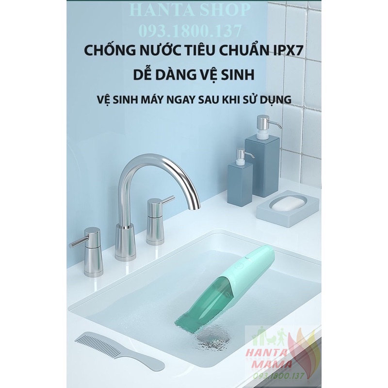 [FULL PHỤ KIỆN] Tông Đơ Cắt Tóc Cho Bé Misuta Hút Tóc Tự Động, Hoạt Động Êm Ái, An Toàn , Có Sạc Pin Rời Kèm Bộ Phụ Kiện