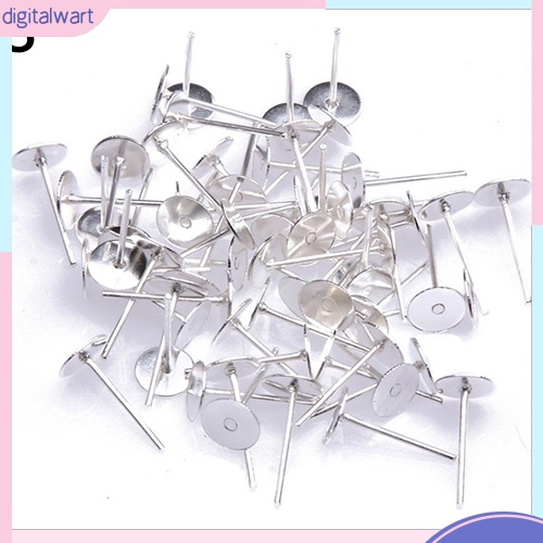 Set 200 chốt làm khuyên tai dạng dẹt bằng sắt chất lượng cao