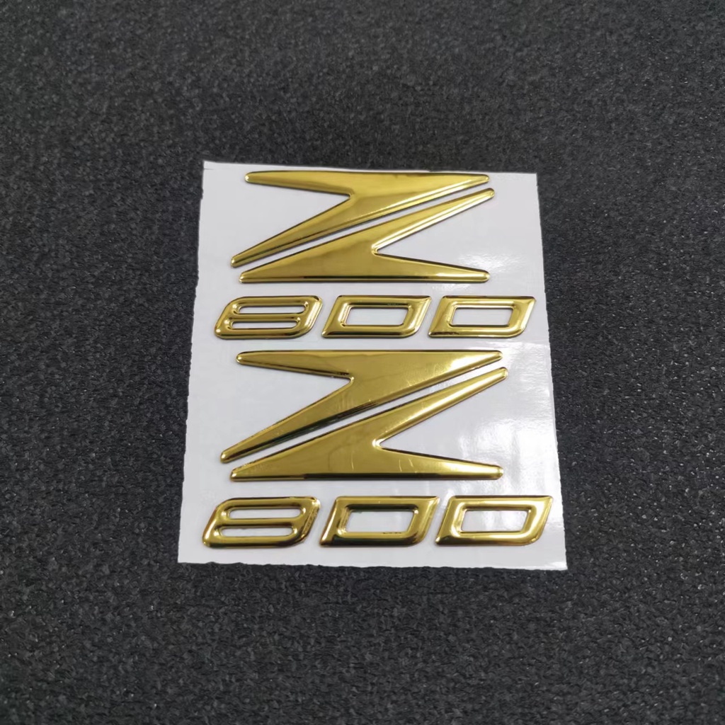 Bộ 2 Miếng Dán LOGO Z800 3D Chất Liệu Mềm Mại Trang Trí Bình Xăng Xe Mô Tô Kawasaki
