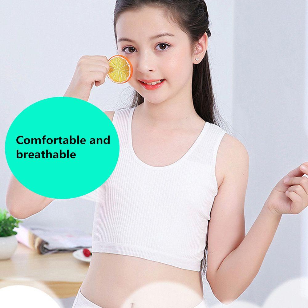 CACTU Bra Thể Thao Tank Top Chất Cotton Cho Bé Gái