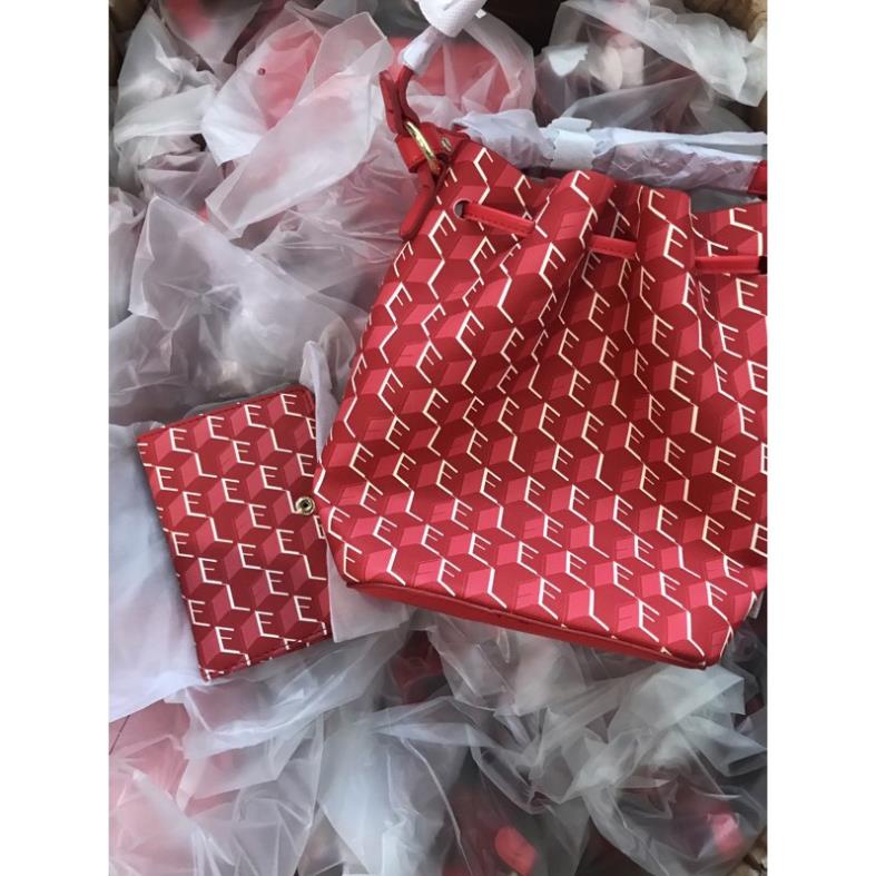 Set 2 Túi Estee Đỏ Kèm Ví Nhỏ - Set túi kèm ví quà tặng hãng Estee Lauder