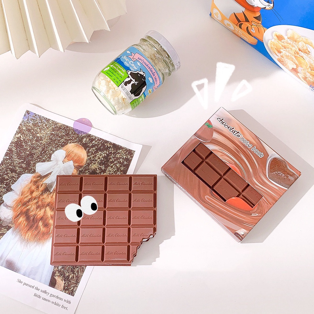 Sổ tay hình Chocolate, sổ ghi chú bánh quy cute, bullet journal