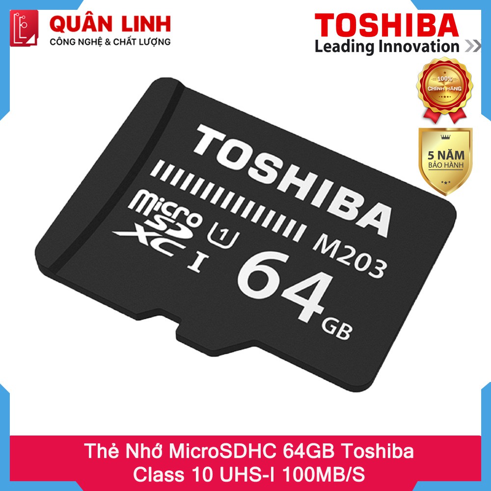 Thẻ Nhớ MicroSDHC 64GB Class 10 UHS-I 100MB/s Toshiba - hàng phân phối bởi FPT