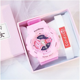 Đồng hồ điện tử nữ CandyCat (Hồng) loại chỉ chạy kim giả điện tử BM6868