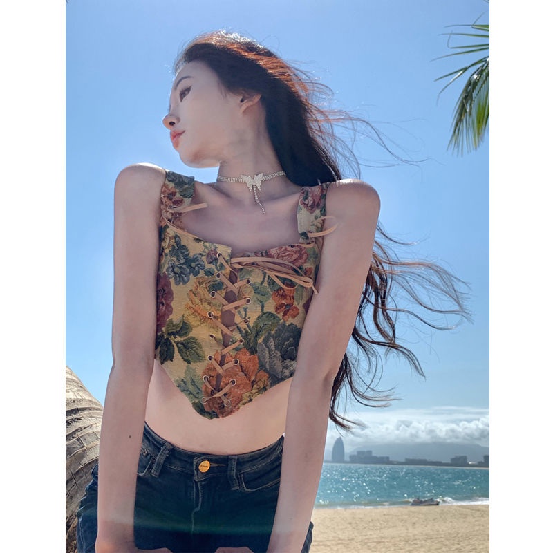 Áo Hai Dây Dáng Ngắn Màu Trơn Thời Trang Mùa Hè Quyến Rũ Cho Nữ