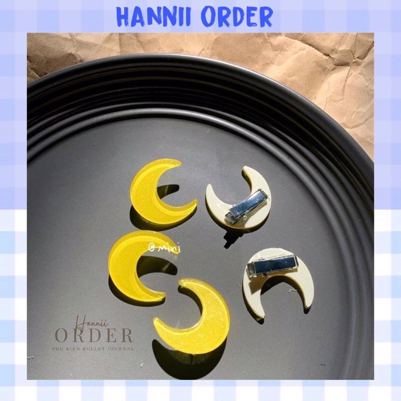 Set 5 Chiếc Kẹp Tóc Hình Mặt Trăng Mini Dễ Thương