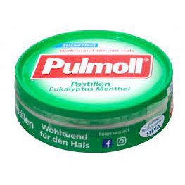Zuckerfei Pulmoll Eucalyptus Lozenges 50g  Hộp 50g / PULMOL / VIÊN NGẬM ĐỨC PULMOLL XANH VỊ BẠC HÀ