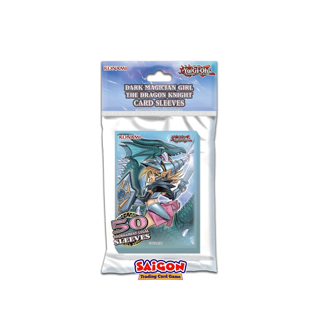 Bọc Thẻ Bài YugiOh! Sleeve Hình The Dark Magician Girl The Dragon Knight - Chính Hãng Konami - 50 Cái