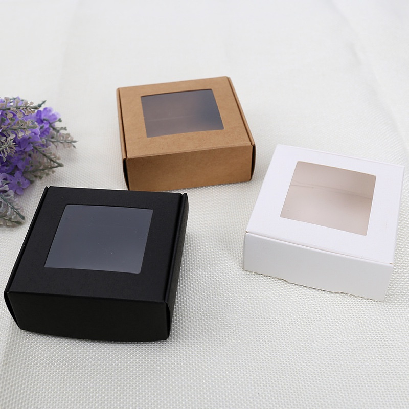 Set 10 hộp giấy kraft trong suốt đựng quà cưới