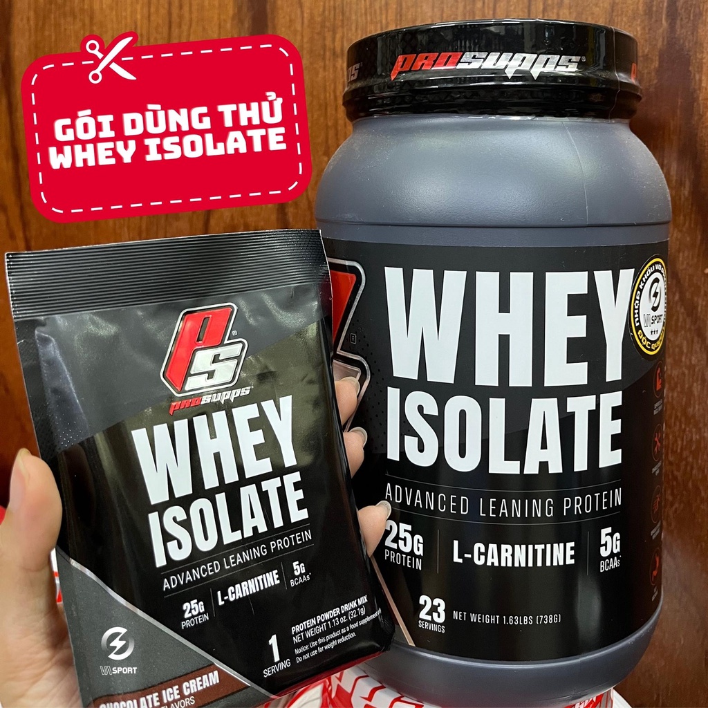 Sample Whey Isolate 1 serving (có chứa L-carnitine giảm mỡ)