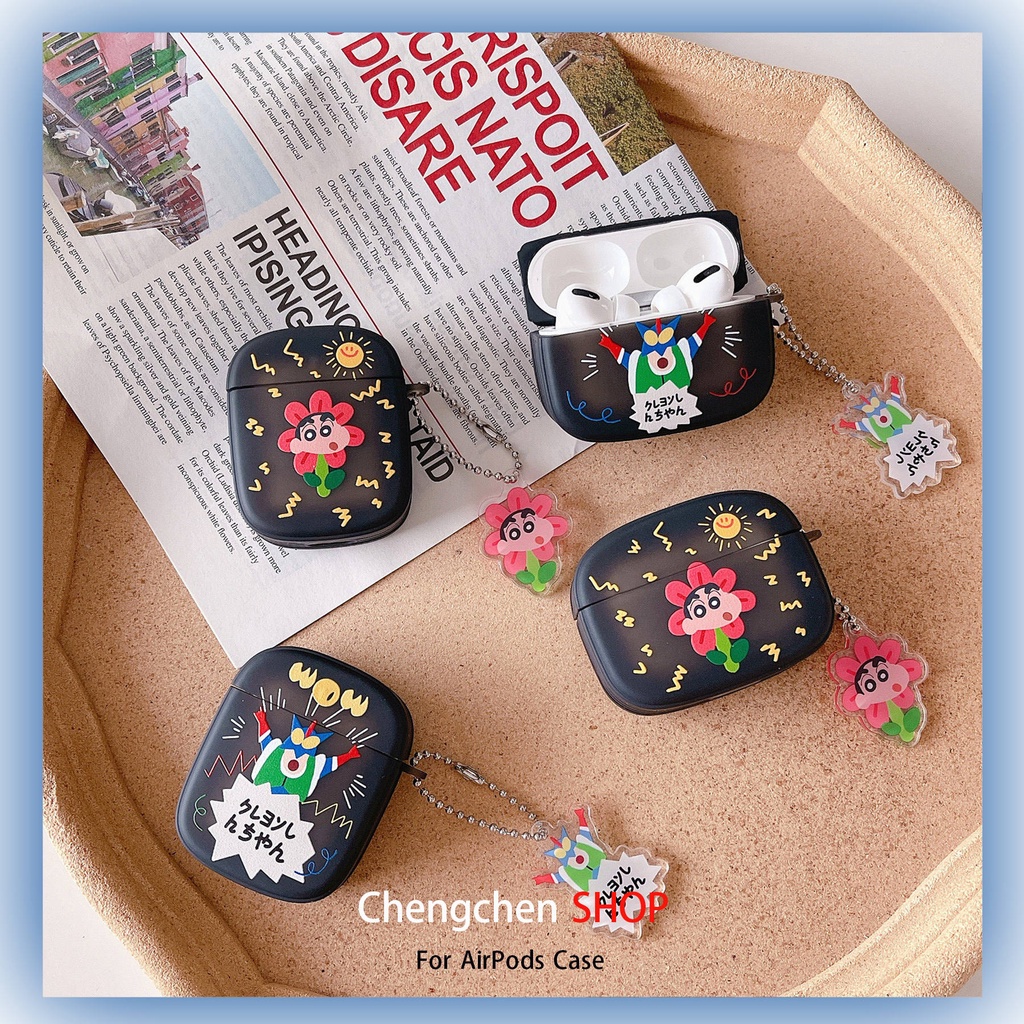 Vỏ Bảo Vệ Hộp Sạc Tai Nghe AirPods3 Gen 2021 3 Hình Oval / Hoa Hướng Dương / Cậu Bé Bút Chì Shin-Chan