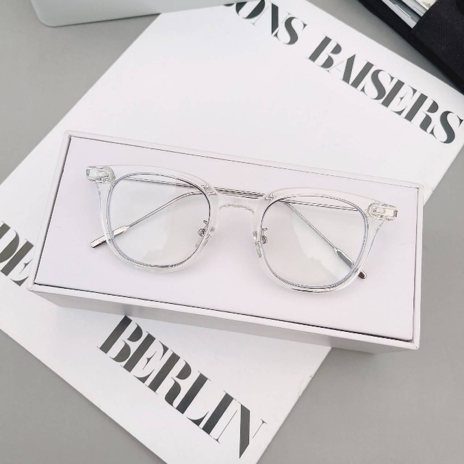 Mắt kính gọng vuông chống bức xạ thời trang hàn quốc cho nam nữ