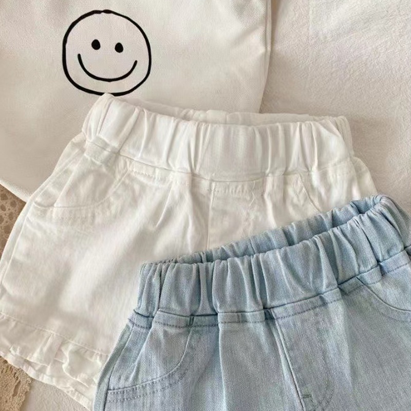 Quần Short Denim Thời Trang Mùa Hè Cho Bé Gái 1-6 Tuổi